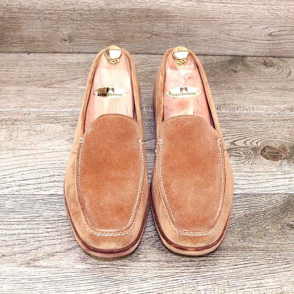 $695 Neiman Marcus GRAVATI Loafer 9.5 M Tan Suede 18133 * add $15 new Trees main image 8